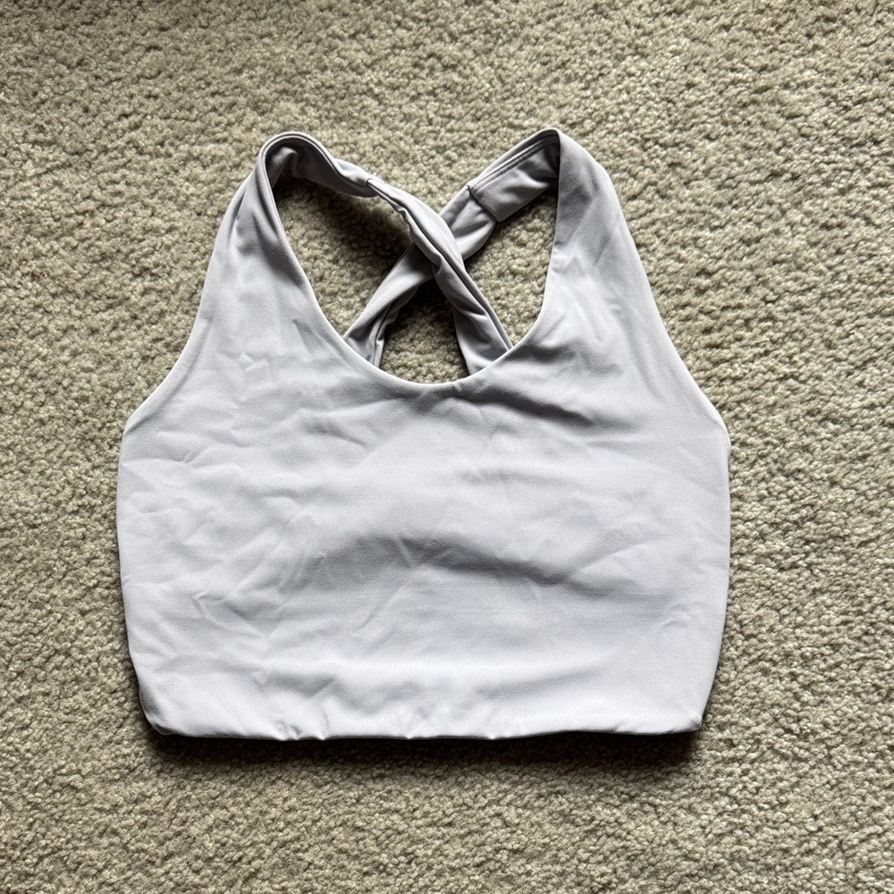 Women's Light Blue Cross-Back Sports Bra